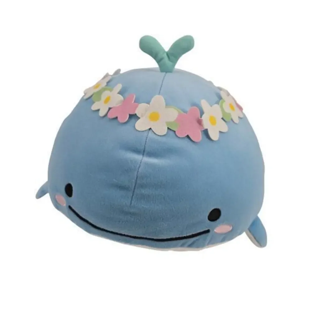 NEW San-X Jinbesan Flower Crown Original Kokujira Mochi Plush Whale Toy Seashell
